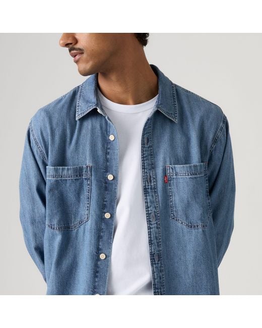 Levi's Blue Mariposa Worker Shirt for men