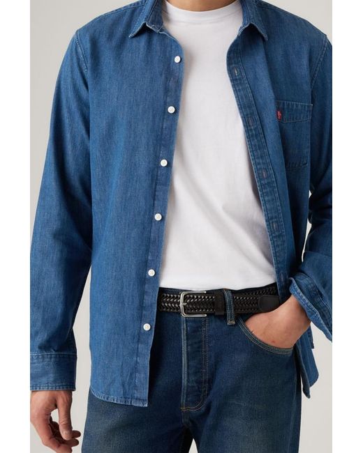 Levi's Blue Stretch Braided Belt for men