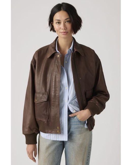 Levi's Kennedy Leather Dad Jack in het Brown
