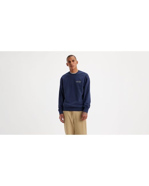 Levi's Blue Relaxed Fit Graphic Crewneck Sweatshirt for men