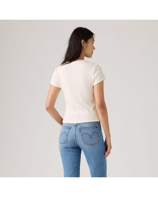 Rory Button Through Tee Levi's de color White
