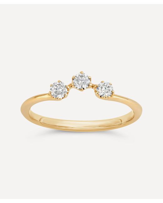 Dinny Hall White Recycled Gold Mini Curve Diamond Pinky Ring