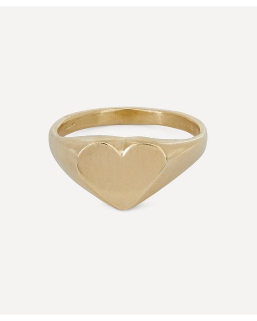Seb Brown White 9ct Gold Heart-shaped Signet Ring