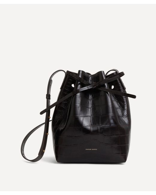 Mansur Gavriel Black Women's Mini Leather Bucket Bag One Size