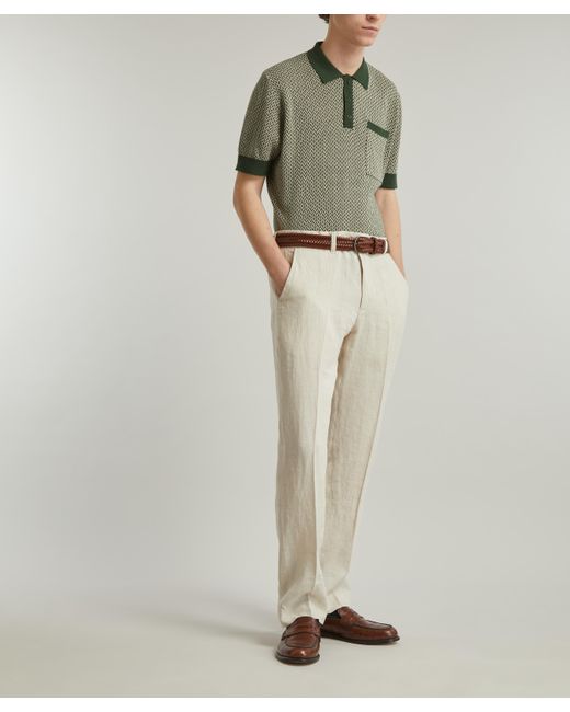 Percival Natural Mens Tailored Linen Trousers 34 for men