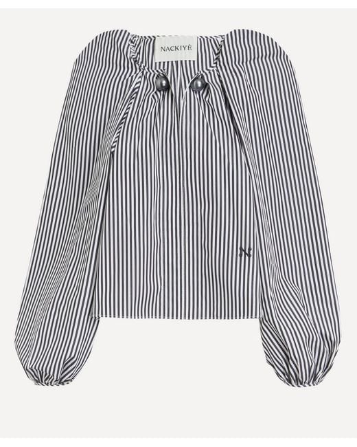 Nackiyé Gray Striped Grand Bazaar Mini Top
