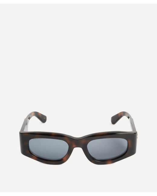 Gucci Gray Square Contrast Temple Sunglasses