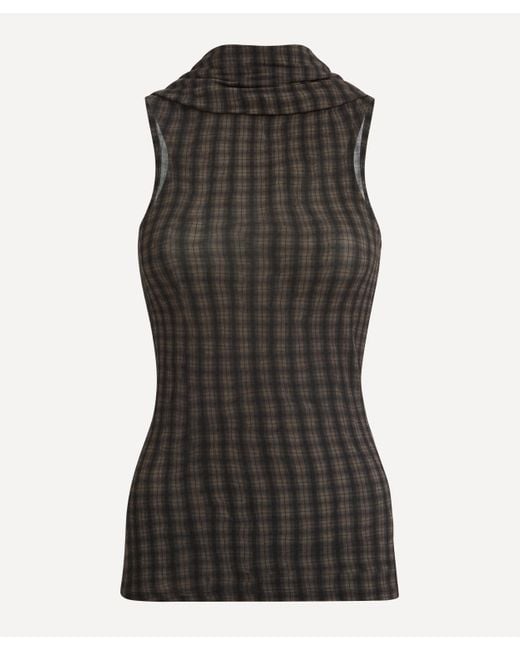 Paloma Wool Black Women's Rizzo Chequered Top L