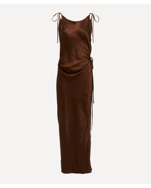 Acne Brown Women's Satin Wrap-dress 8