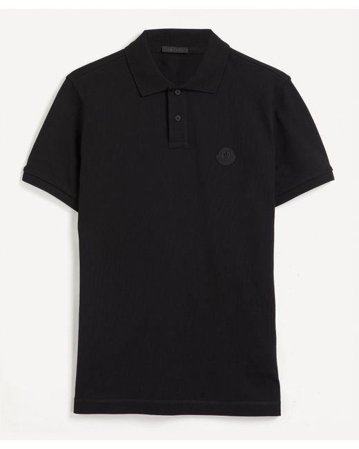 Moncler Black Patch Polo Shirt for Men | Lyst UK