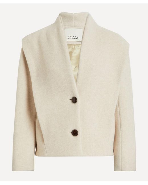 Isabel Marant Natural Dyogo Wool-Blend Coat
