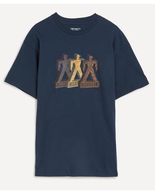 Carhartt Blue Mens Short-sleeve Built T-shirt for men