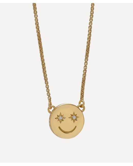 Rachel Jackson Metallic 22Ct-Plated Mini Happy Face Pendant Necklace
