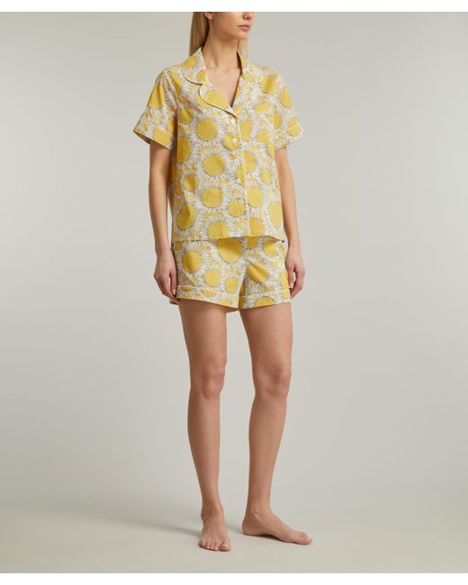 Liberty Yellow Women's Hello Sunshine Tana Lawn Cotton Short-sleeve Pyjama Set Xxl