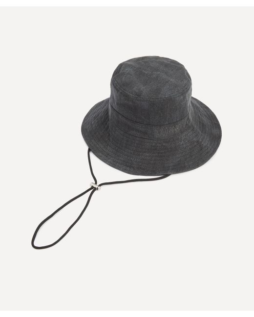 Ganni Women's Black Denim Bucket Hat One Size