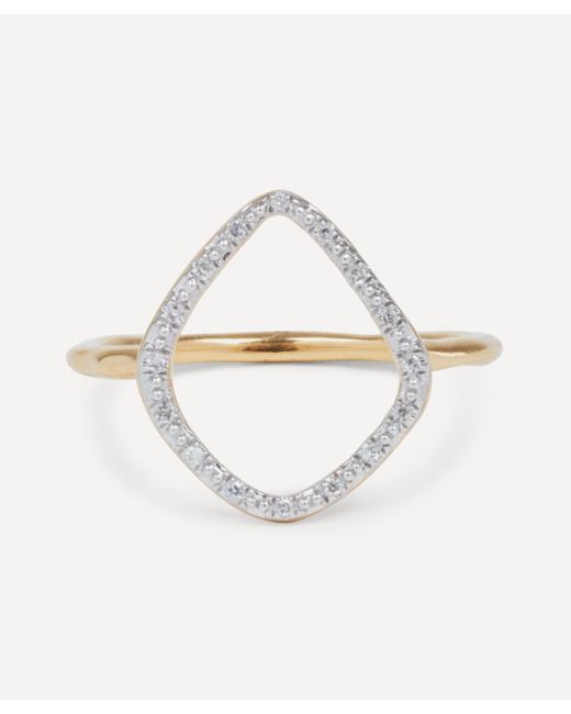 Monica Vinader Metallic Gold Plated Vermeil Silver Riva Diamond Hoop Ring