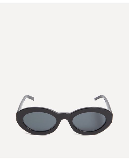 Saint Laurent Black Women's Oval Sunglasses One Size