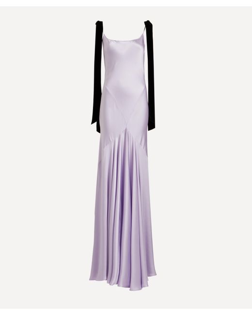 Nina Ricci Purple Women's Bow Satin Gown 12