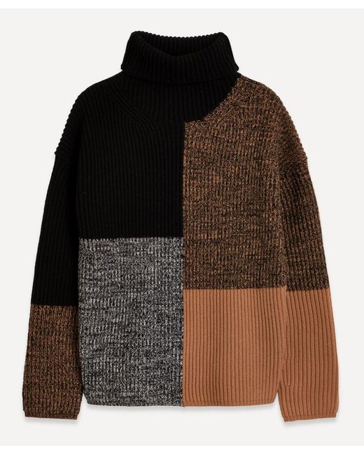 Joseph Brown Merino Collage High-Neck Jumper