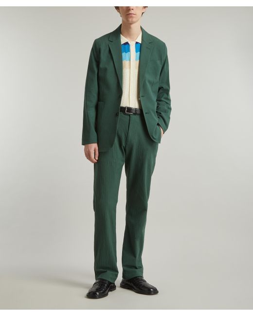 Percival Green Mens Tailored Seersucker Trousers 34 for men