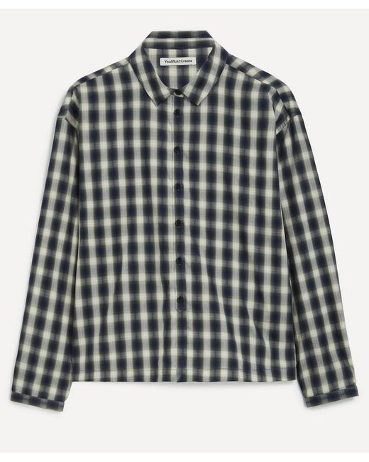 YMC Green Marianne Checked Long-Sleeve Shirt