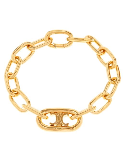 Céline Metallic Gold-tone Maillon Triomphe Link Bracelet