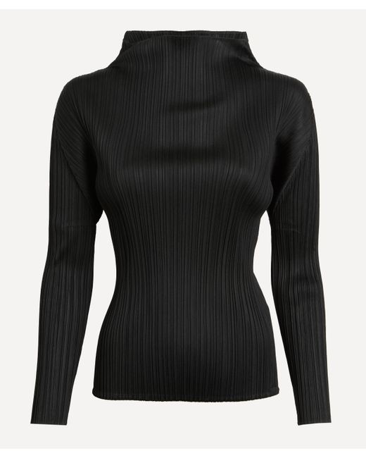 Pleats Please Issey Miyake Women's Monthly Colours November Pleated Black Top 5