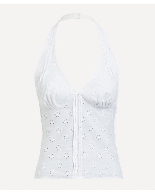 Peachy Den White Dylan Halter Top
