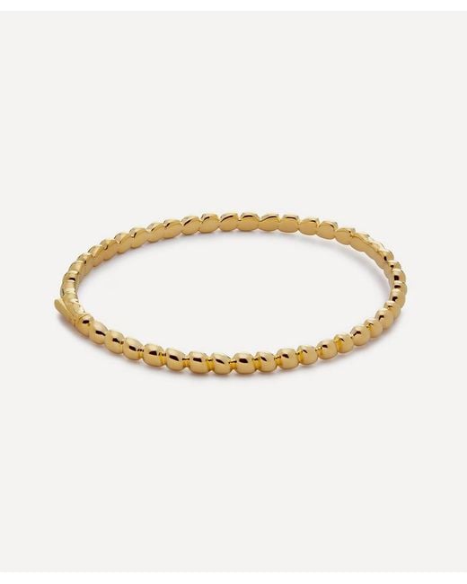 Monica Vinader White 18Ct-Plated Vermeil Nura Teardrop Bangle Bracelet