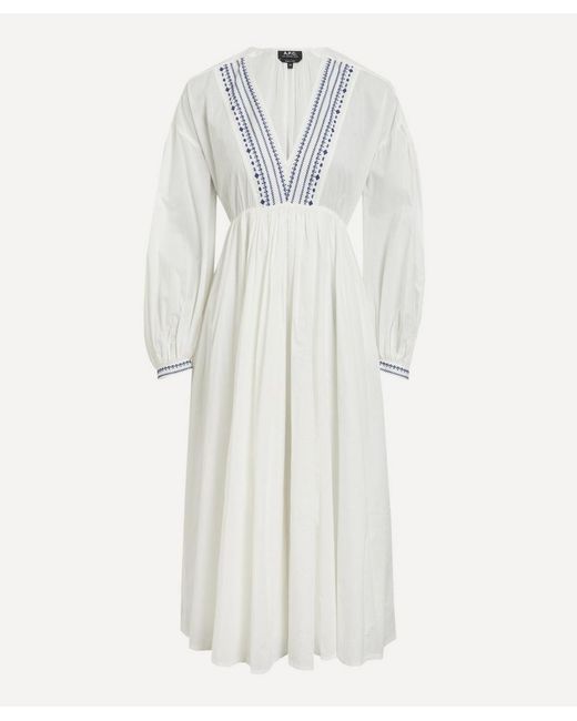 A.P.C. White Anni Cotton Kaftan Dress