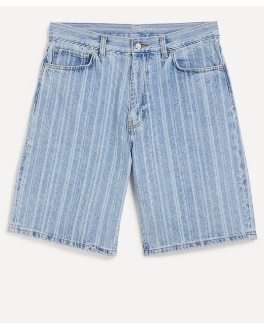 Carhartt Blue Rylan Striped Denim Shorts for men