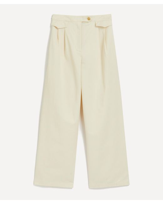 Solid & Striped Natural Women's Tori Cotton Twill Trousers Xs
