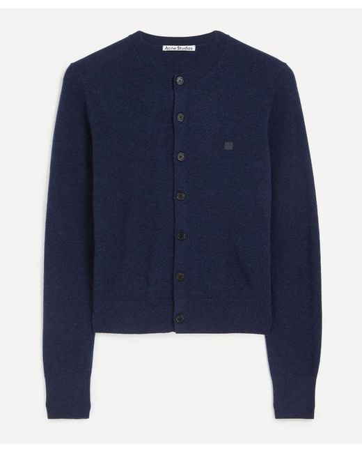 Acne Blue Fitted Yak Wool Cardigan