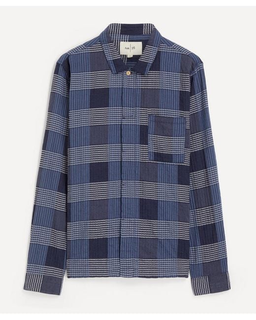 Folk Blue Patch Shirt for men