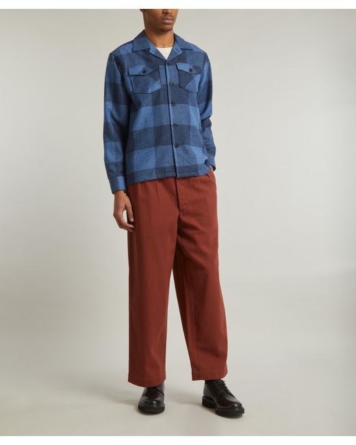 Nudie Jeans Mens Vincent Buffalo Blue Check Shirt for men