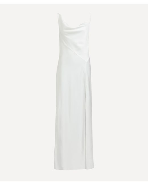 Significant Other White Women's Annabel Bias Ivory Satin Dress 6