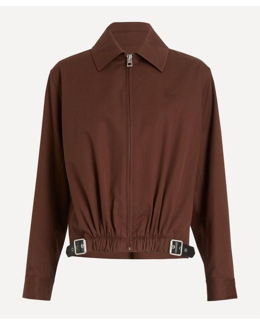 Loewe Brown Belted Silk Twill Jacket