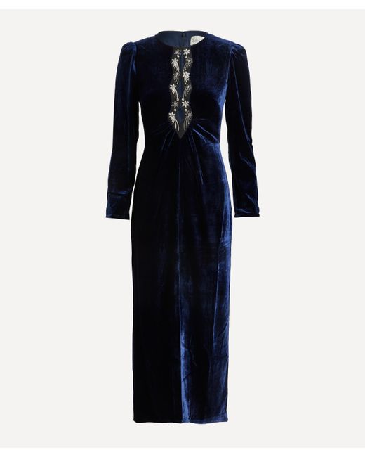 Saloni Blue Women's Jinx C Navy Stars Embroidered Dress 14