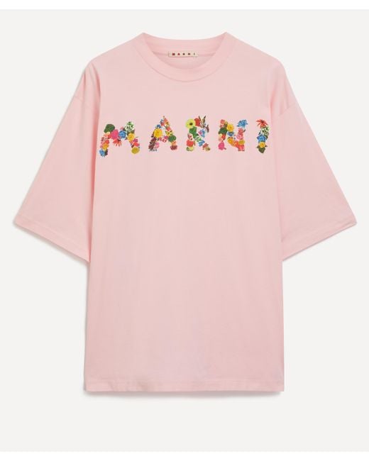 Marni Pink Bouquet Logo T-shirt 42/52 for men