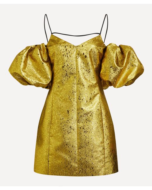 Stine Goya Yellow Women's Brera Luminescent Gold Mini-dress