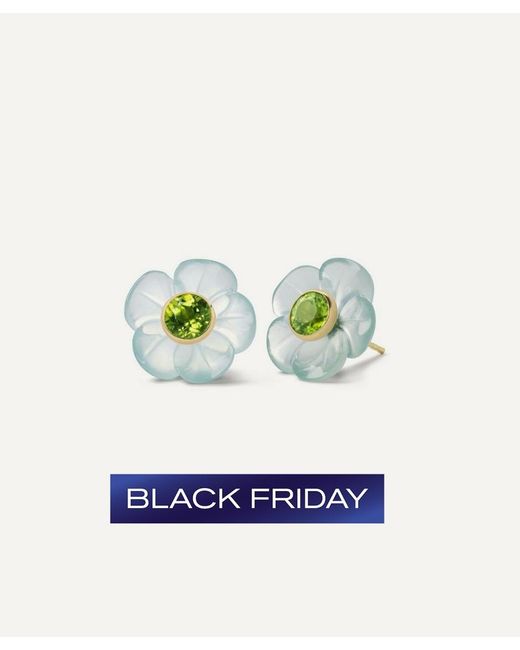 Sophie Joanne Women's White 14Ct Island Flower Stud Earrings