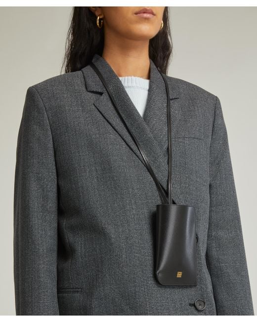 Totême  Black Women's Pocket Leather Pouch One Size