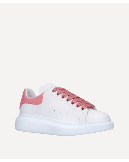 Alexander mcqueen white hotsell and pink trainers