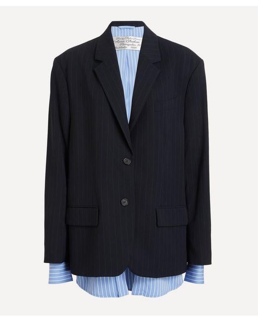 Acne Blue Layered Suit Jacket