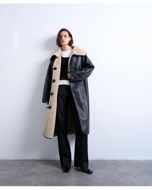 TOPSHOP Multicolor Oversized Longline Coat