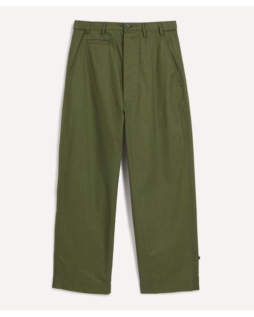 KENZO Green Mens Oversized Straight-cut Trousers for men