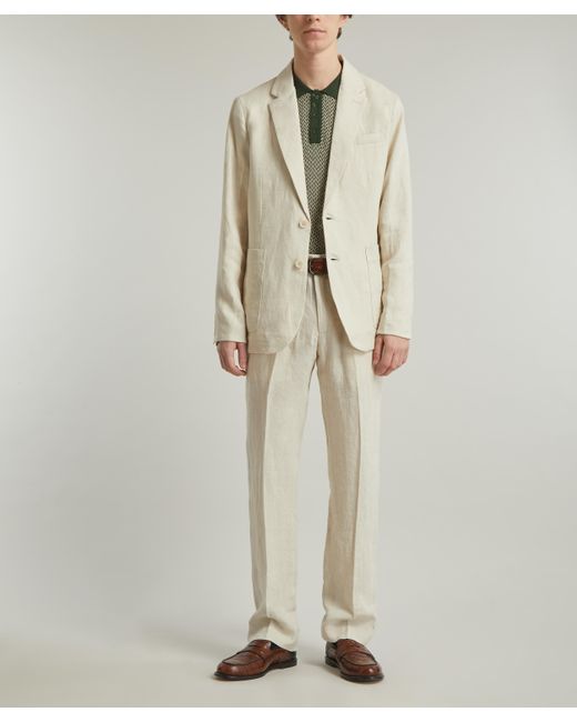 Percival Natural Mens Tailored Linen Blazer for men