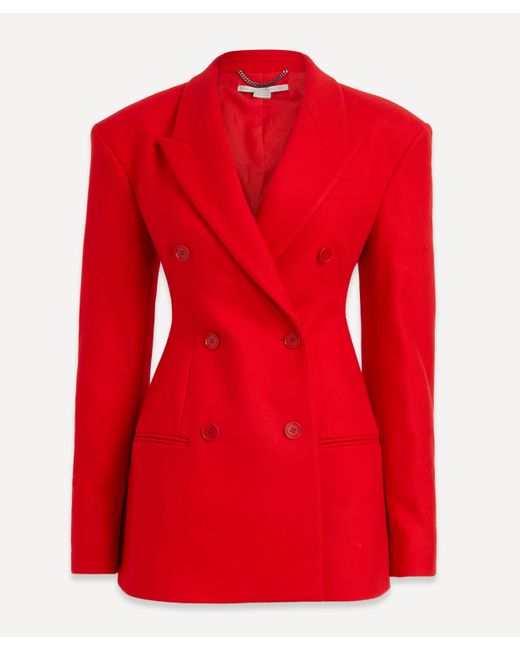 Stella McCartney Red Women's Double-breasted Wool Blazer 10