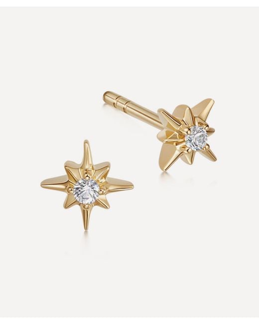 Astley Clarke Metallic 18ct Gold Plated Vermeil Silver Polaris Star Stud Earrings