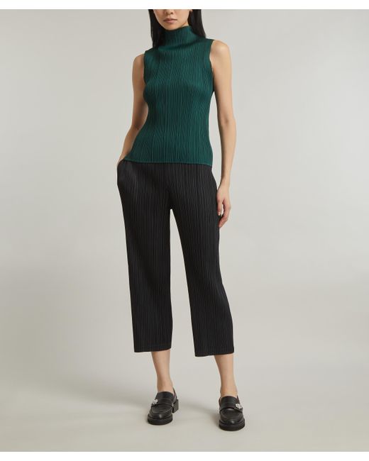 Pleats Please Issey Miyake Green Women's Monthly Colours October Pleated High-neck Top 4